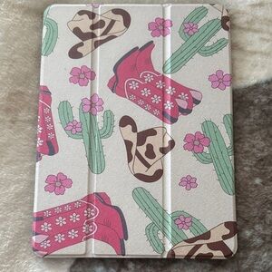 Western Themed iPad case with Cactus and Boots